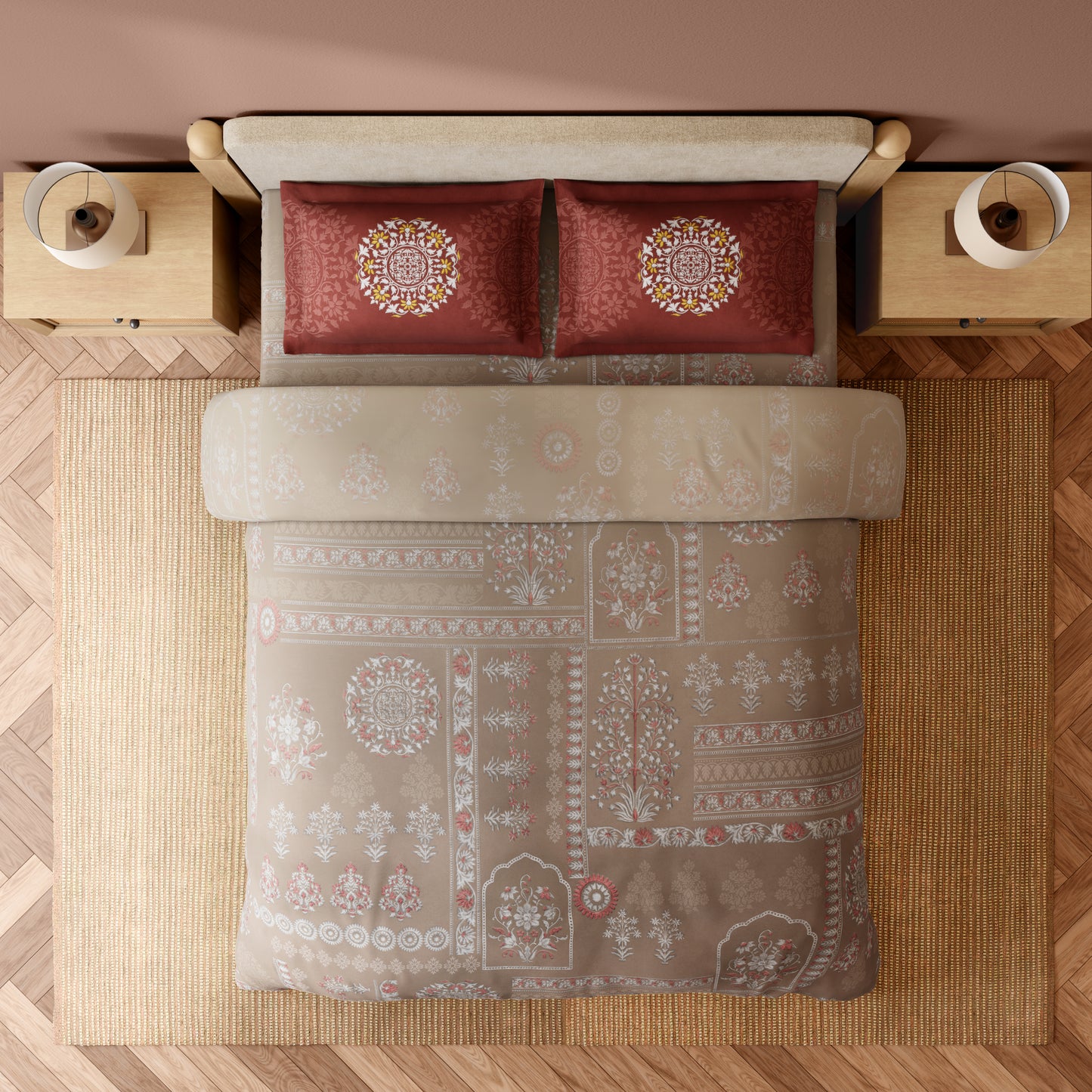 BIDRIWARE RANGANA DIGITAL Bedsheets Large 300TC 1087454