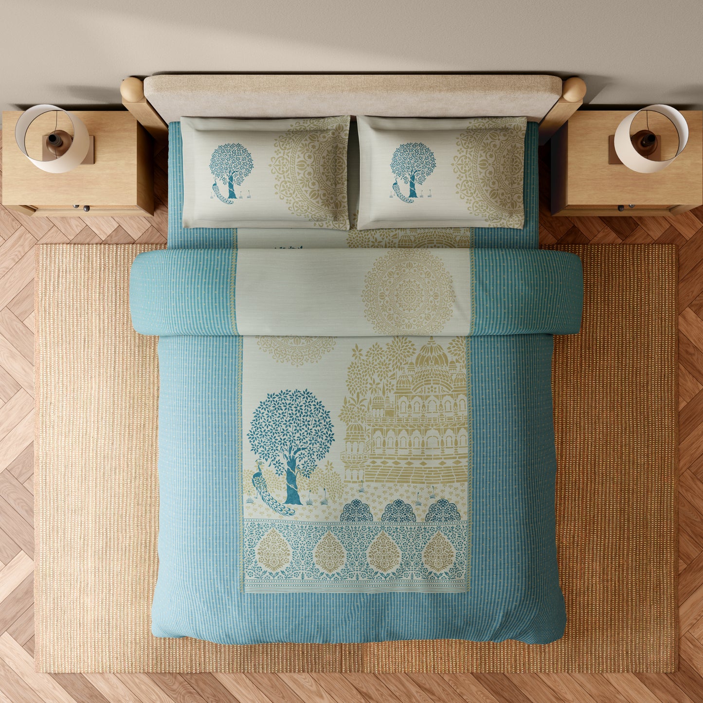 SANJHI RANGANA DIGITAL Bedsheets Large 300TC 1087455