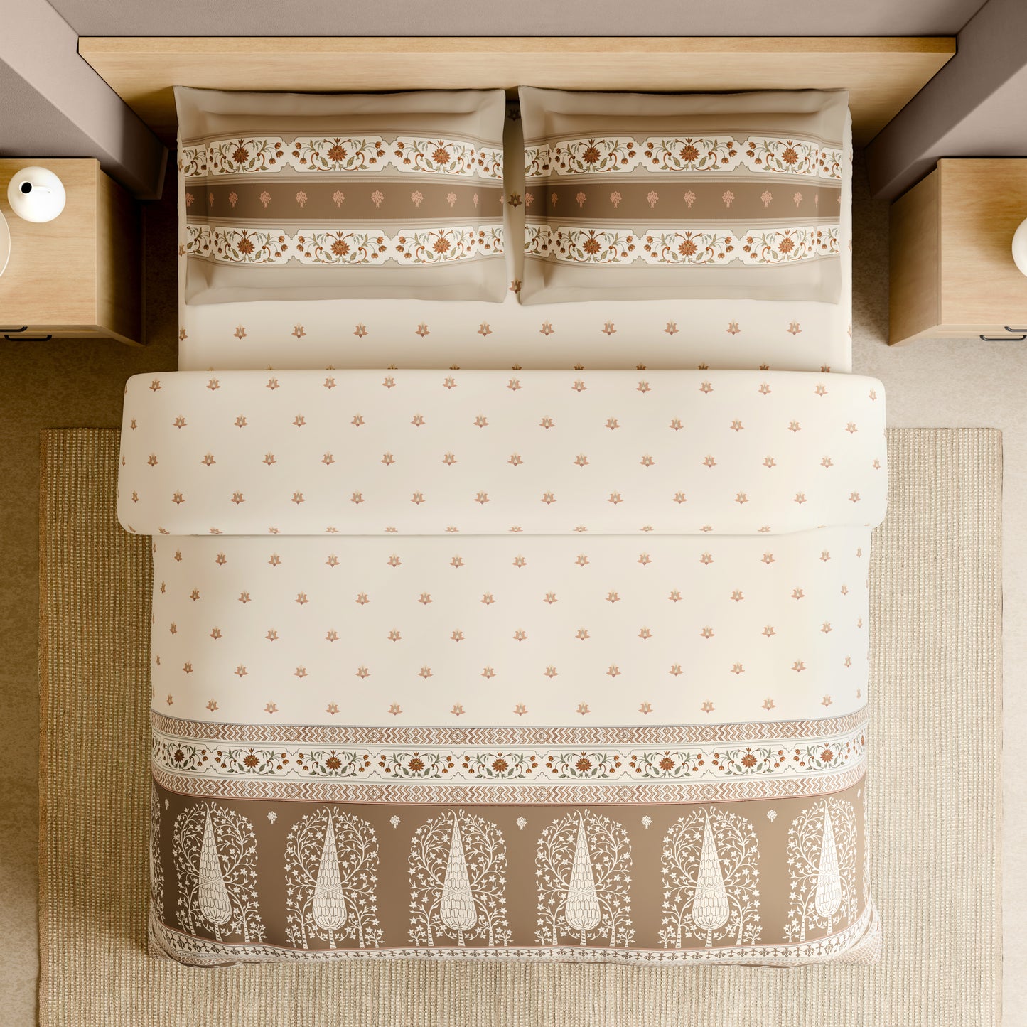 MARBLE INLAY RANGANA ROTARY Bedsheets Large 210TC 1087686