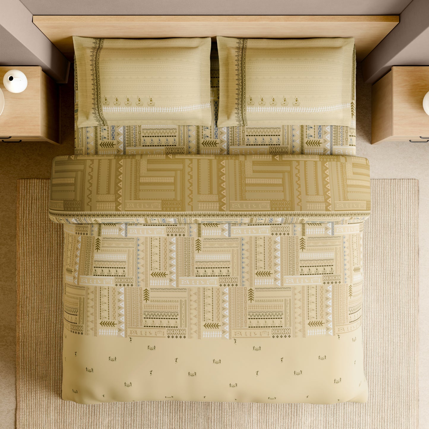 WARLI RANGANA ROTARY Bedsheets Large 210TC 1087685